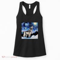 Lupine Night Wolf Painting Women's Tank Top thumb 0