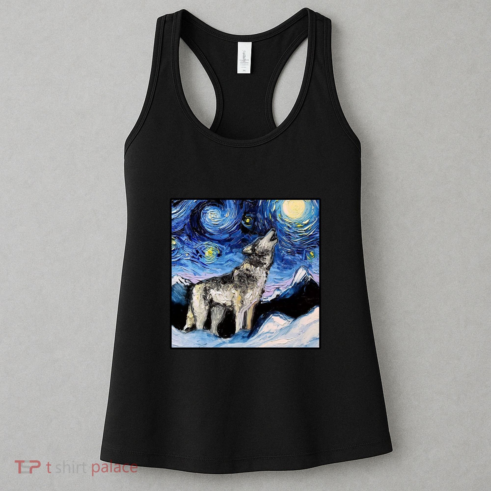 Lupine Night Wolf Painting Women's Tank Top