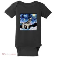 Lupine Night Wolf Painting Baby Bodysuit thumb 0