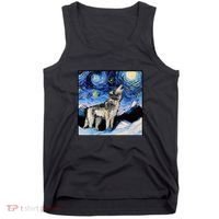 Lupine Night Wolf Painting Tank Top thumb 0