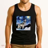 Lupine Night Wolf Painting Tank Top thumb 3