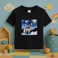 Lupine Night Wolf Painting Toddler T-Shirt thumb 3