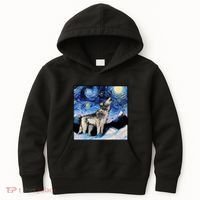 Lupine Night Wolf Painting Kids Hoodie thumb 0