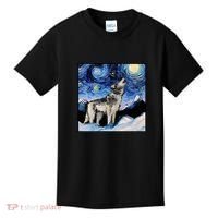 Lupine Night Wolf Painting Kids T-Shirt thumb 0