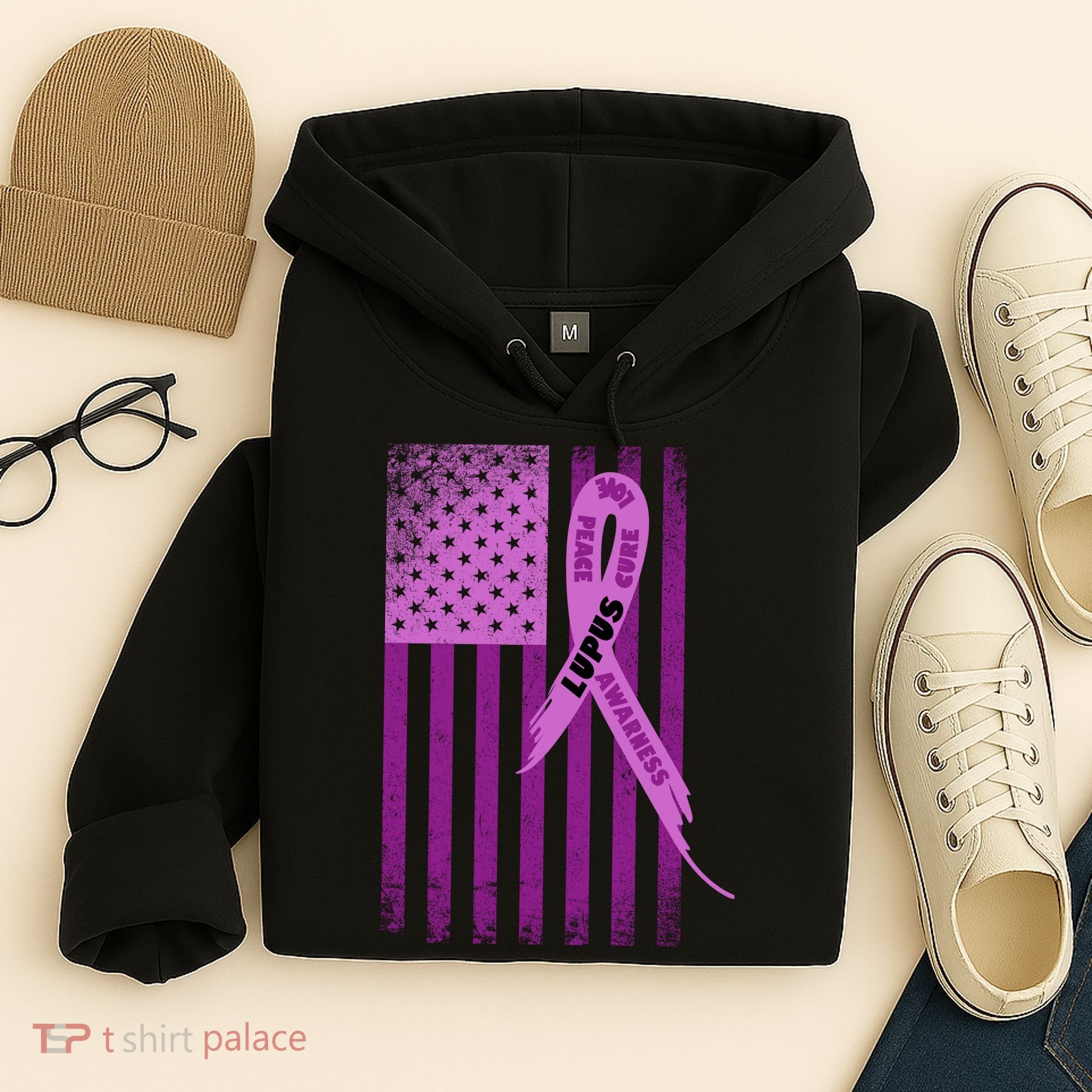Lupus Awareness Flag Hoodie