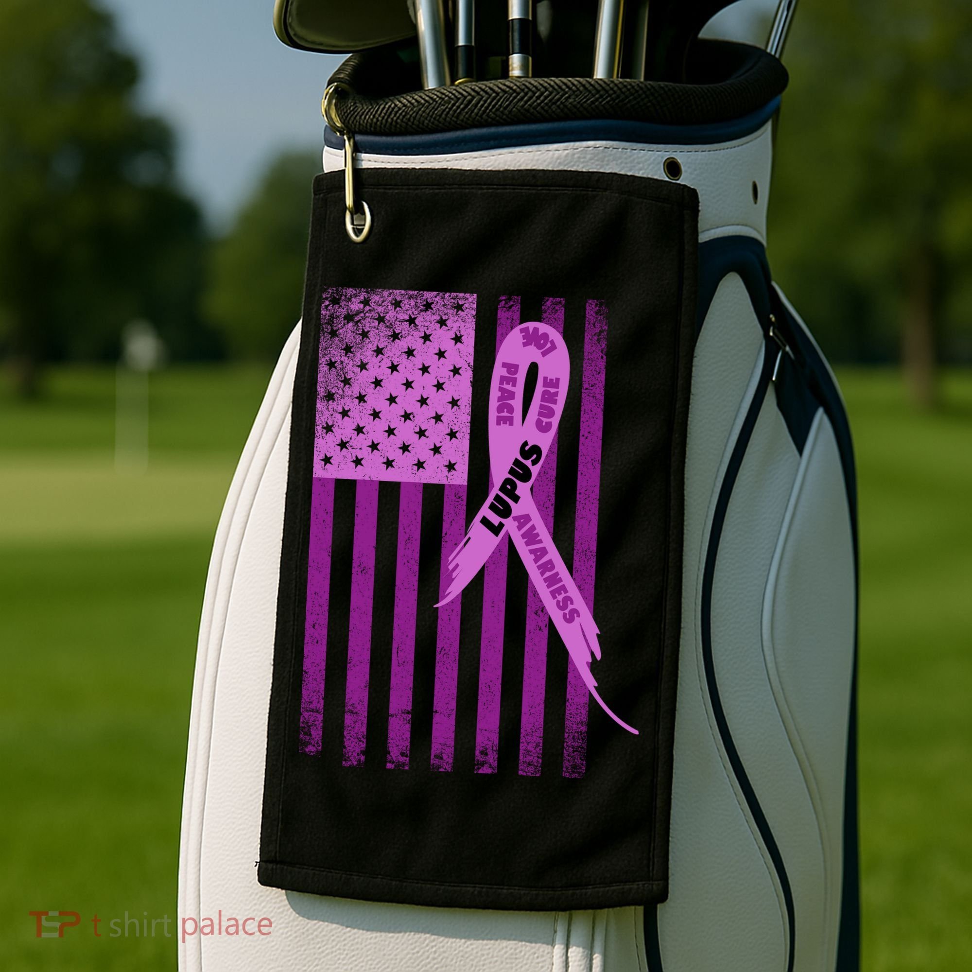 Lupus Awareness Flag Golf Towel