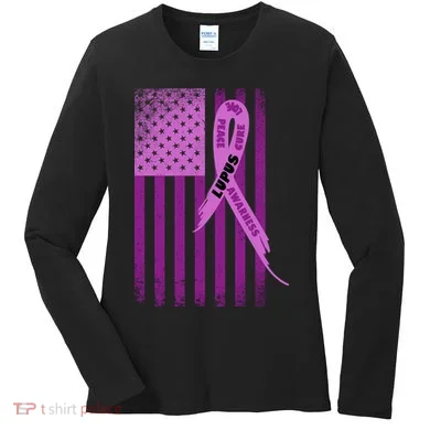 Lupus Awareness Flag Women's Long Sleeve Shirt