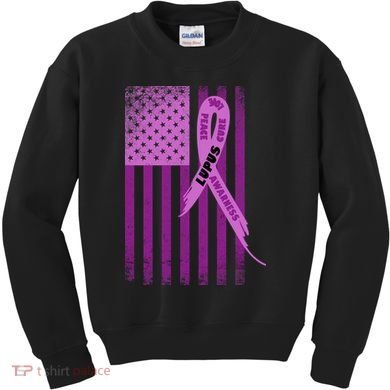 Lupus Awareness Flag Kids Sweatshirt