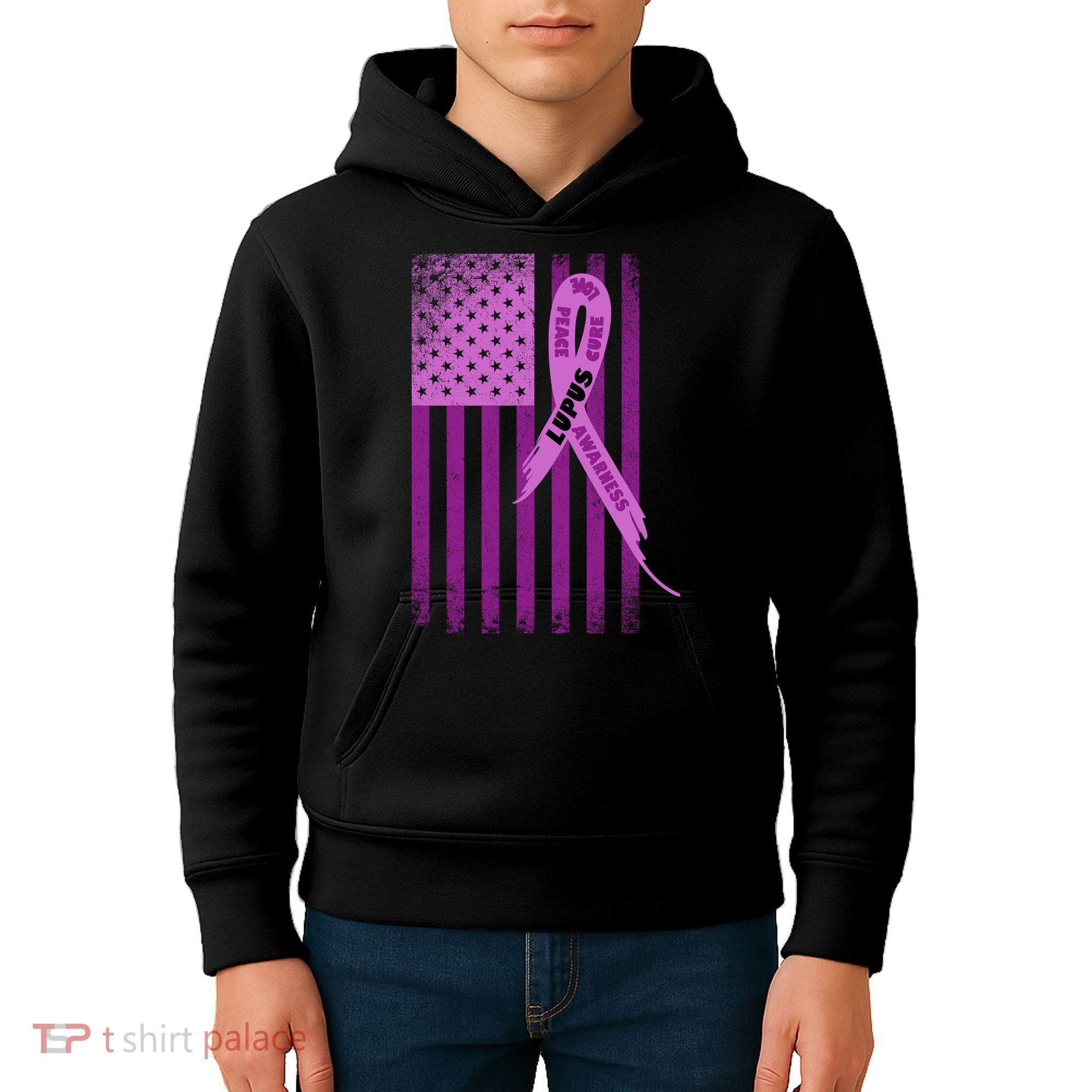 Lupus Awareness Flag Kids Hoodie