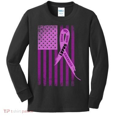Lupus Awareness Flag Kids Long Sleeve Shirt