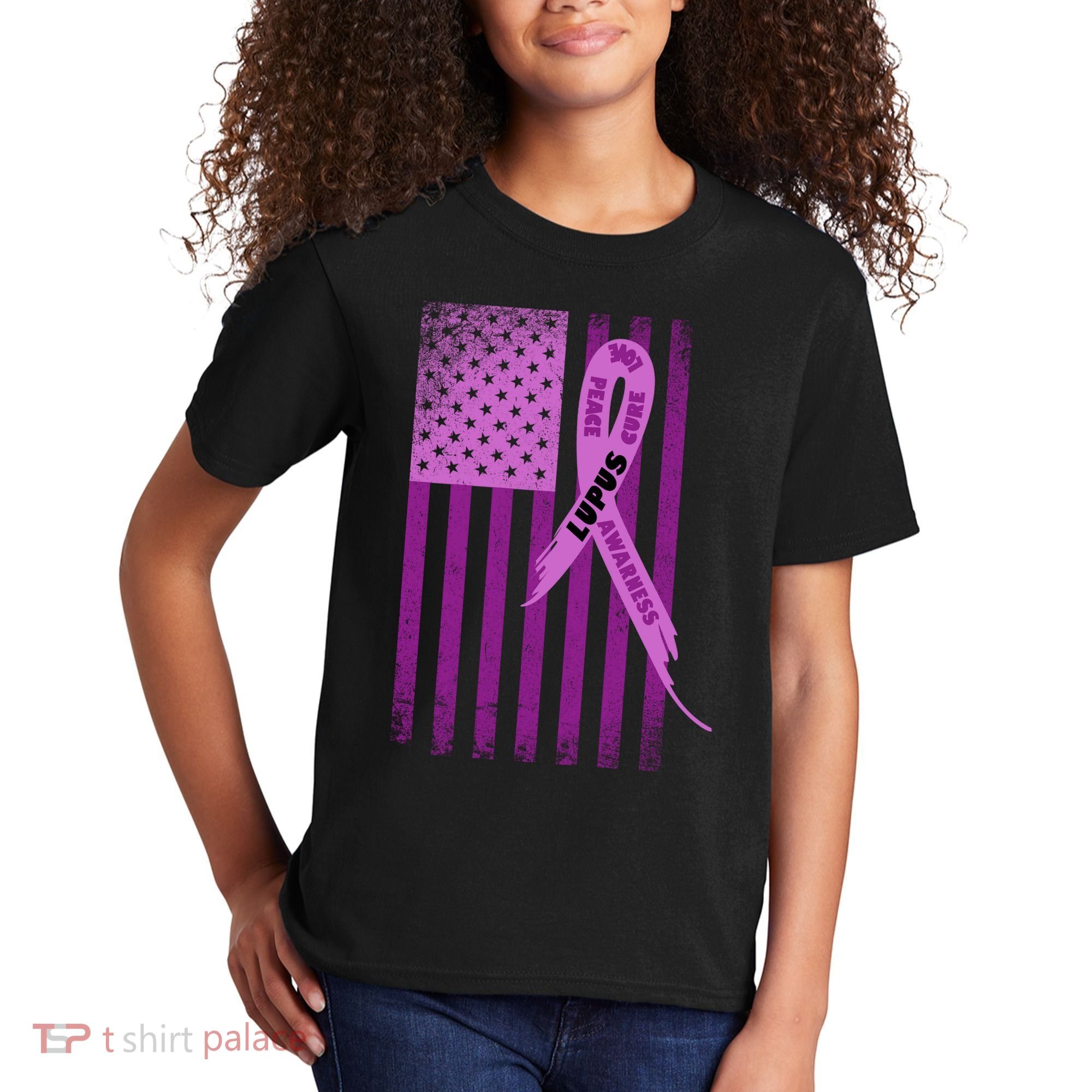 Lupus Awareness Flag Kids T-Shirt