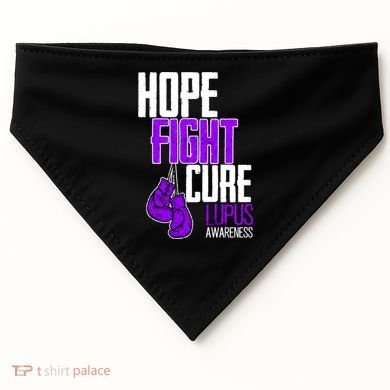 Lupus Awareness Hope Fight Cure USA-Made Doggie Bandana