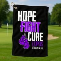 Lupus Awareness Hope Fight Cure Golf Towel thumb 1