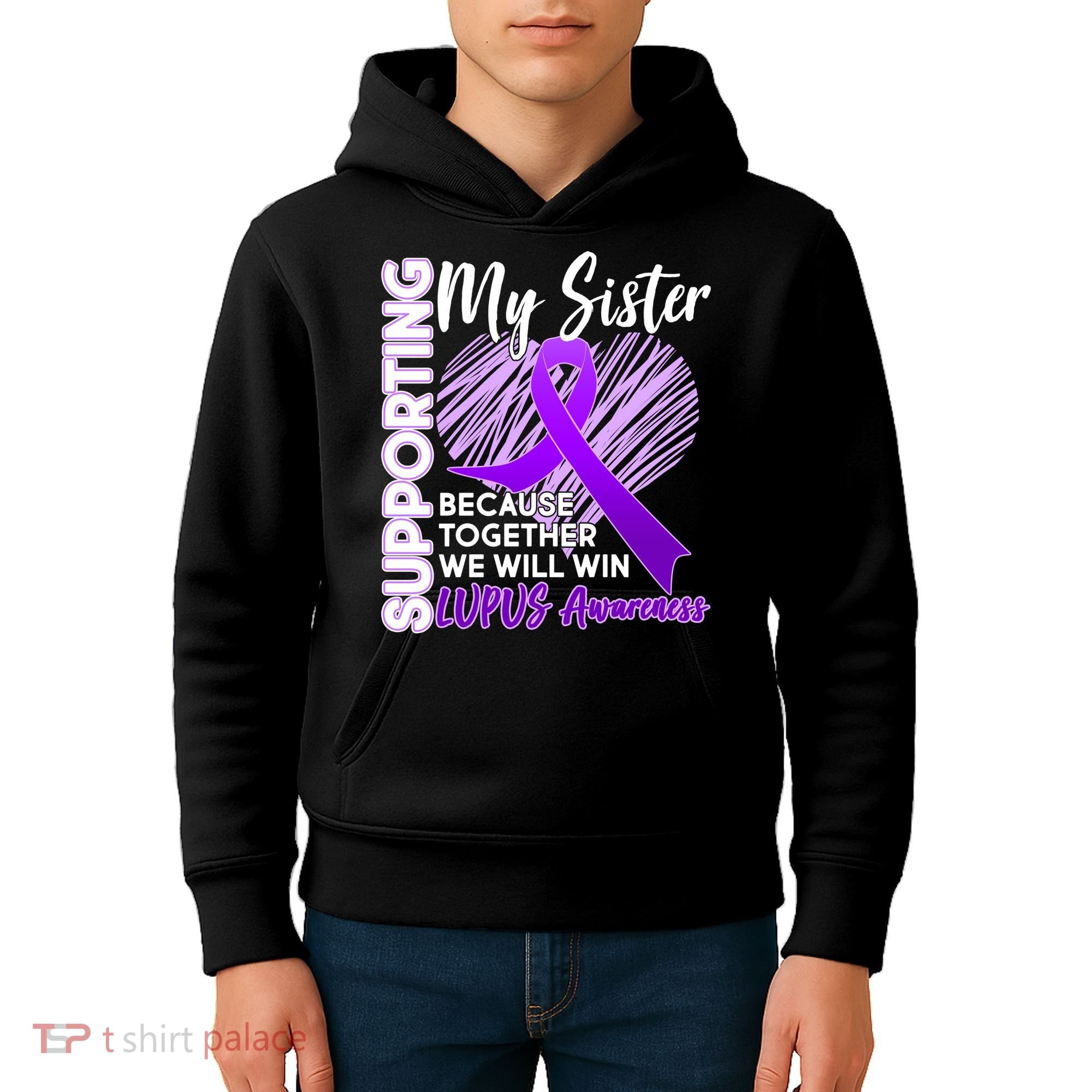 Lupus Awareness Love Support My Sister Kids Hoodie