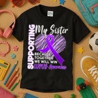Lupus Awareness Love Support My Sister Kids T-Shirt thumb 3