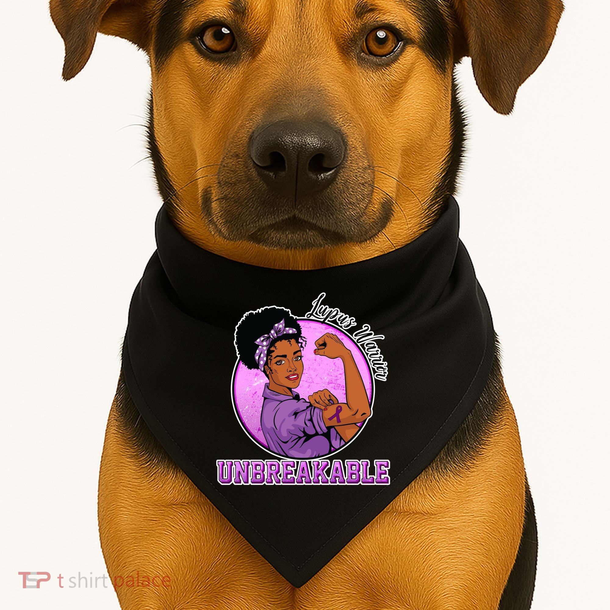 Lupus Awareness Warrior Unbreakable USA-Made Doggie Bandana