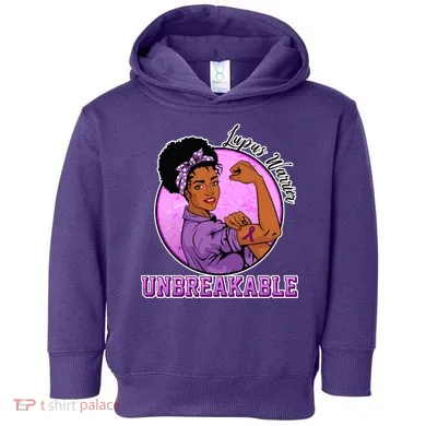 Lupus Awareness Warrior Unbreakable Toddler Hoodie