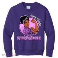 Lupus Awareness Warrior Unbreakable Kids Sweatshirt thumb 0