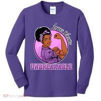 Lupus Awareness Warrior Unbreakable Kids Long Sleeve Shirt thumb 0