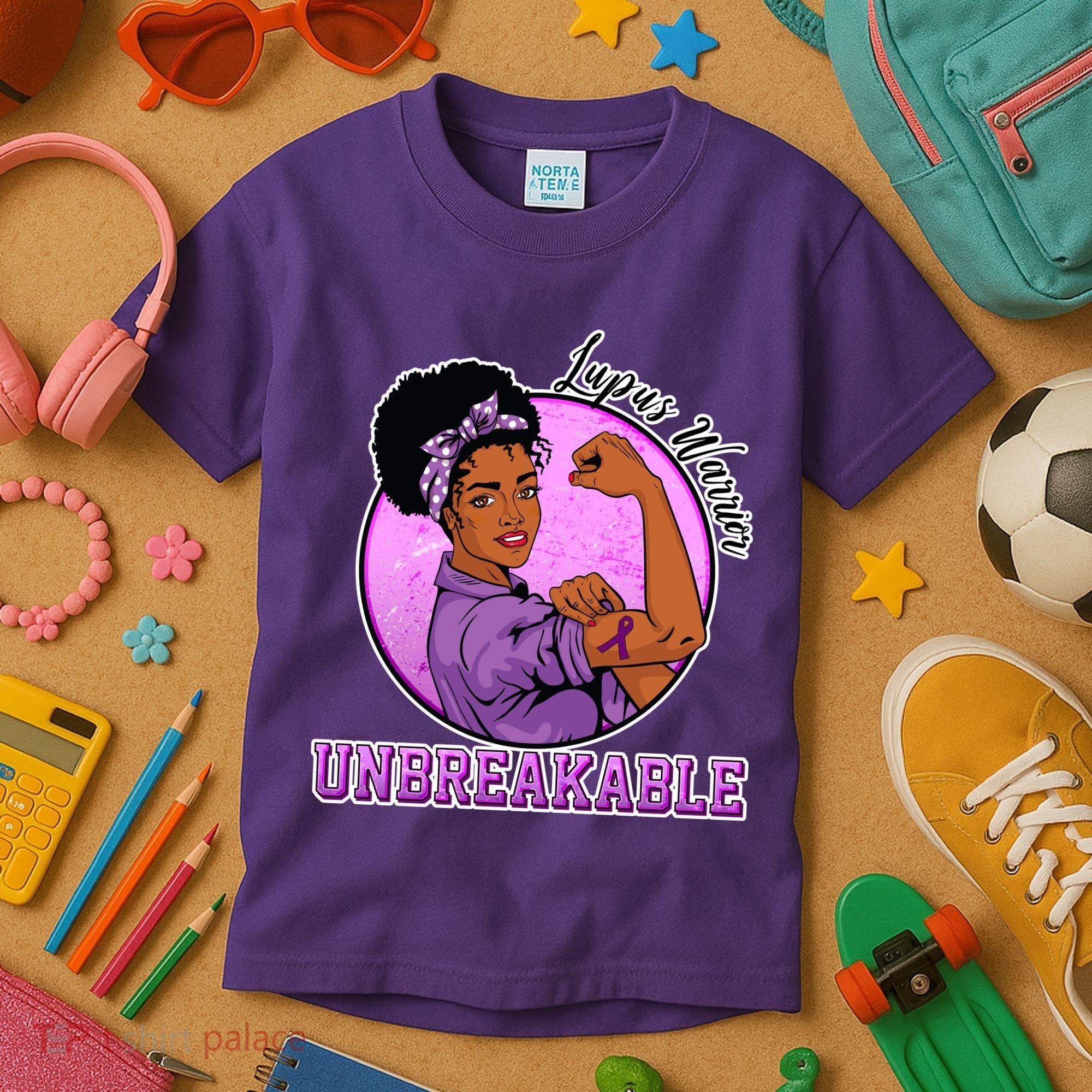 Lupus Awareness Warrior Unbreakable Kids T-Shirt