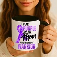Lupus Warrior Wear Purple For My Mom Coffee Mug thumb 3