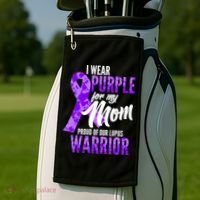 Lupus Warrior Wear Purple For My Mom Golf Towel thumb 2