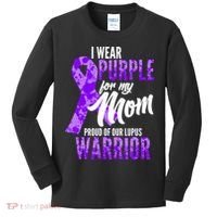 Lupus Warrior Wear Purple For My Mom Kids Long Sleeve Shirt thumb 0