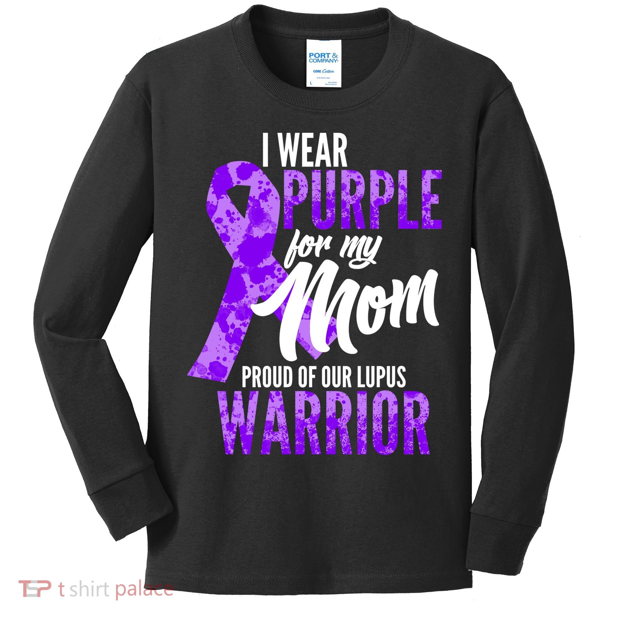 Lupus Warrior Wear Purple For My Mom Kids Long Sleeve Shirt