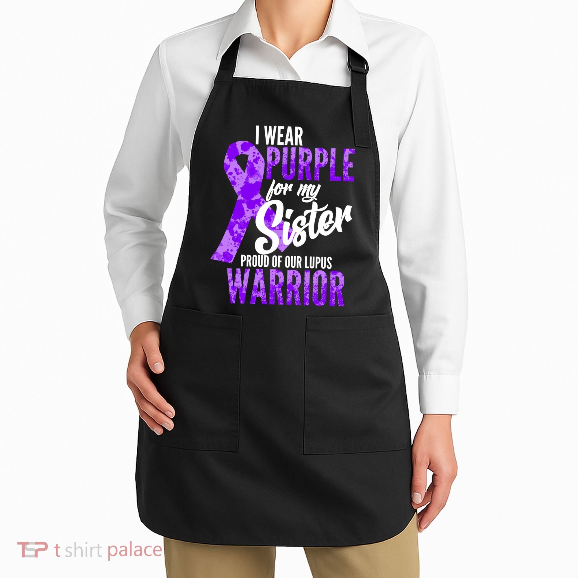 Lupus Warrior Wear Purple For My Sister Apron