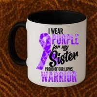 Lupus Warrior Wear Purple For My Sister Coffee Mug thumb 2