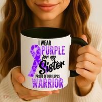 Lupus Warrior Wear Purple For My Sister Coffee Mug thumb 3