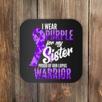 Lupus Warrior Wear Purple For My Sister Coaster thumb 0