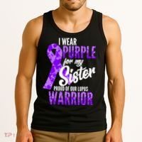 Lupus Warrior Wear Purple For My Sister Tank Top thumb 3