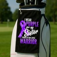 Lupus Warrior Wear Purple For My Sister Golf Towel thumb 2