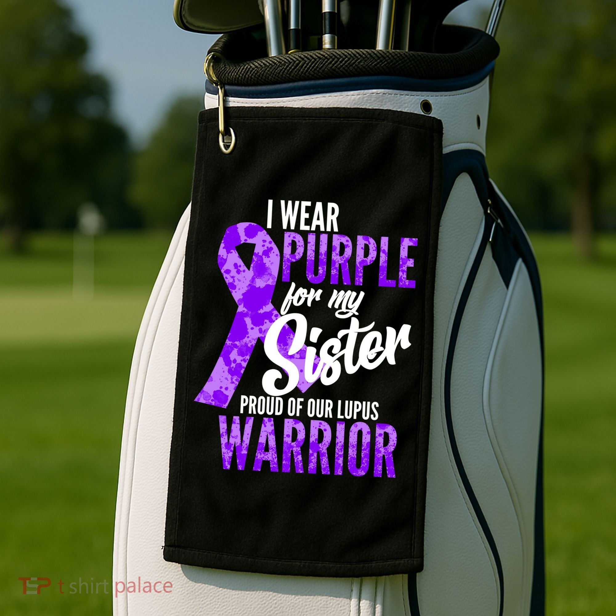 Lupus Warrior Wear Purple For My Sister Golf Towel