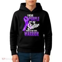 Lupus Warrior Wear Purple For My Sister Kids Hoodie thumb 4
