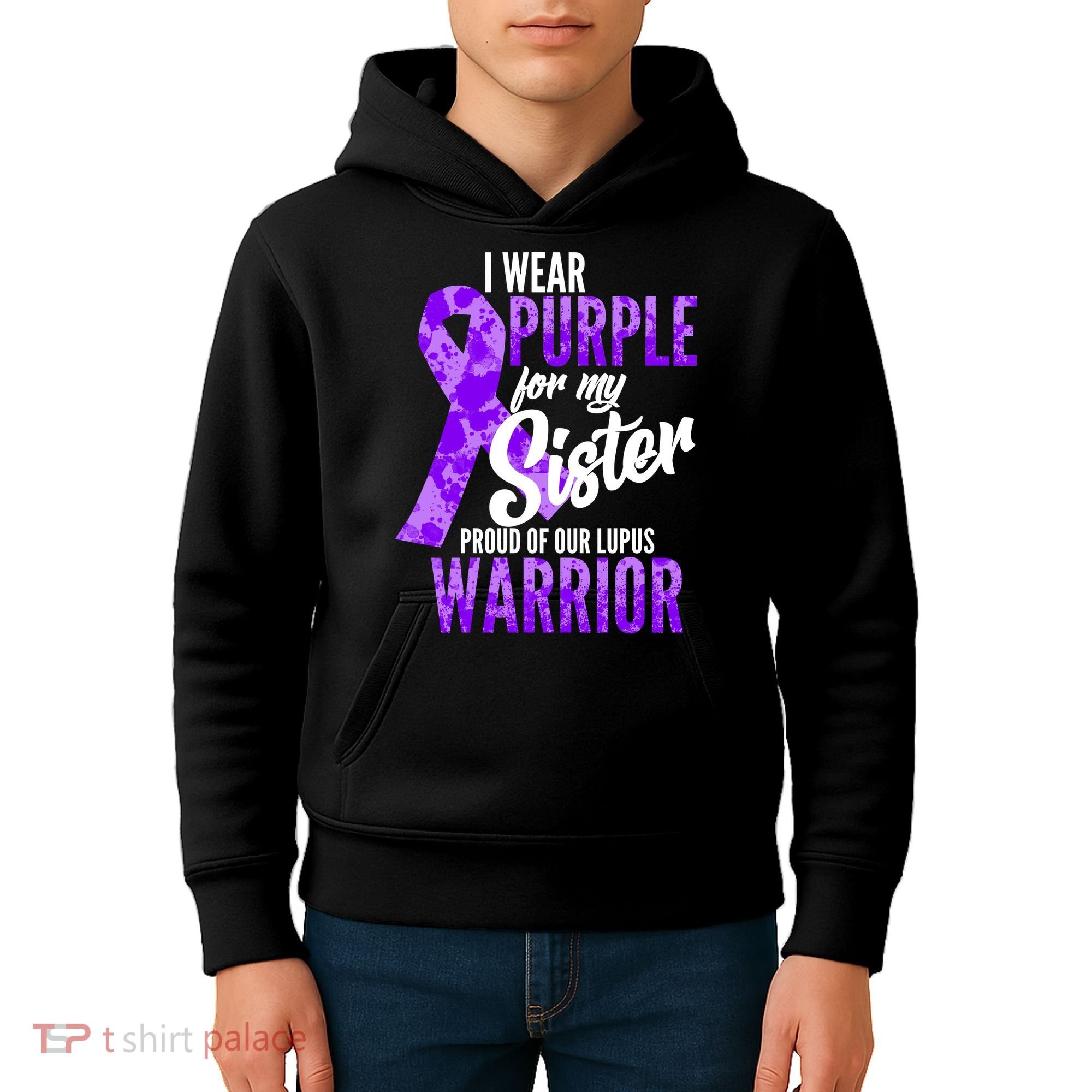 Lupus Warrior Wear Purple For My Sister Kids Hoodie