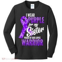 Lupus Warrior Wear Purple For My Sister Kids Long Sleeve Shirt thumb 0