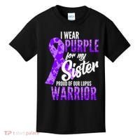 Lupus Warrior Wear Purple For My Sister Kids T-Shirt thumb 0
