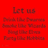 Let Us Sing Like Elves Party Like Hobbits Santa Hat thumb 1