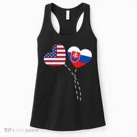 Loving USA Slovakia Flag Heart Slovakian Americans Love Women's Tank Top thumb 0
