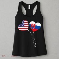 Loving USA Slovakia Flag Heart Slovakian Americans Love Women's Tank Top thumb 3