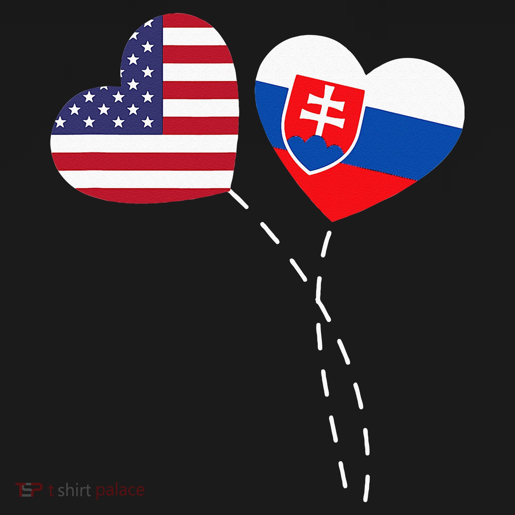 Loving USA Slovakia Flag Heart Slovakian Americans Love Women's Tank Top