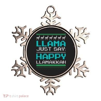 Llama Ugly Sweater Design Happy Llamakah Hannukah Gift Ornament