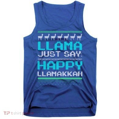 Llama Ugly Sweater Design Happy Llamakah Hannukah Gift Tank Top