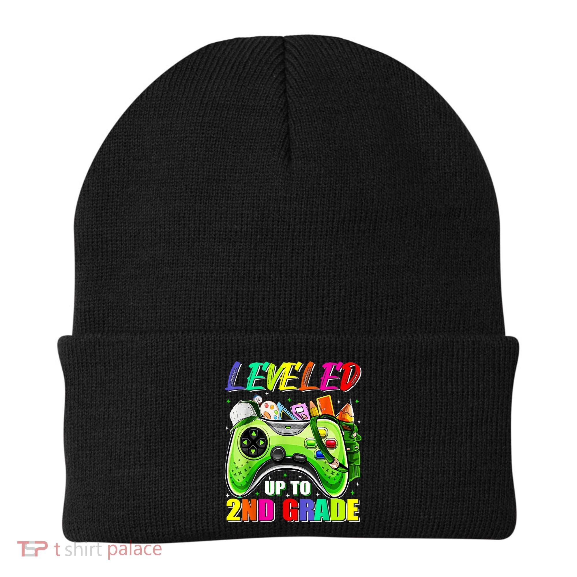 Leveled Up To 2nd Grade Gamer Back To School First Day Boys Beanie