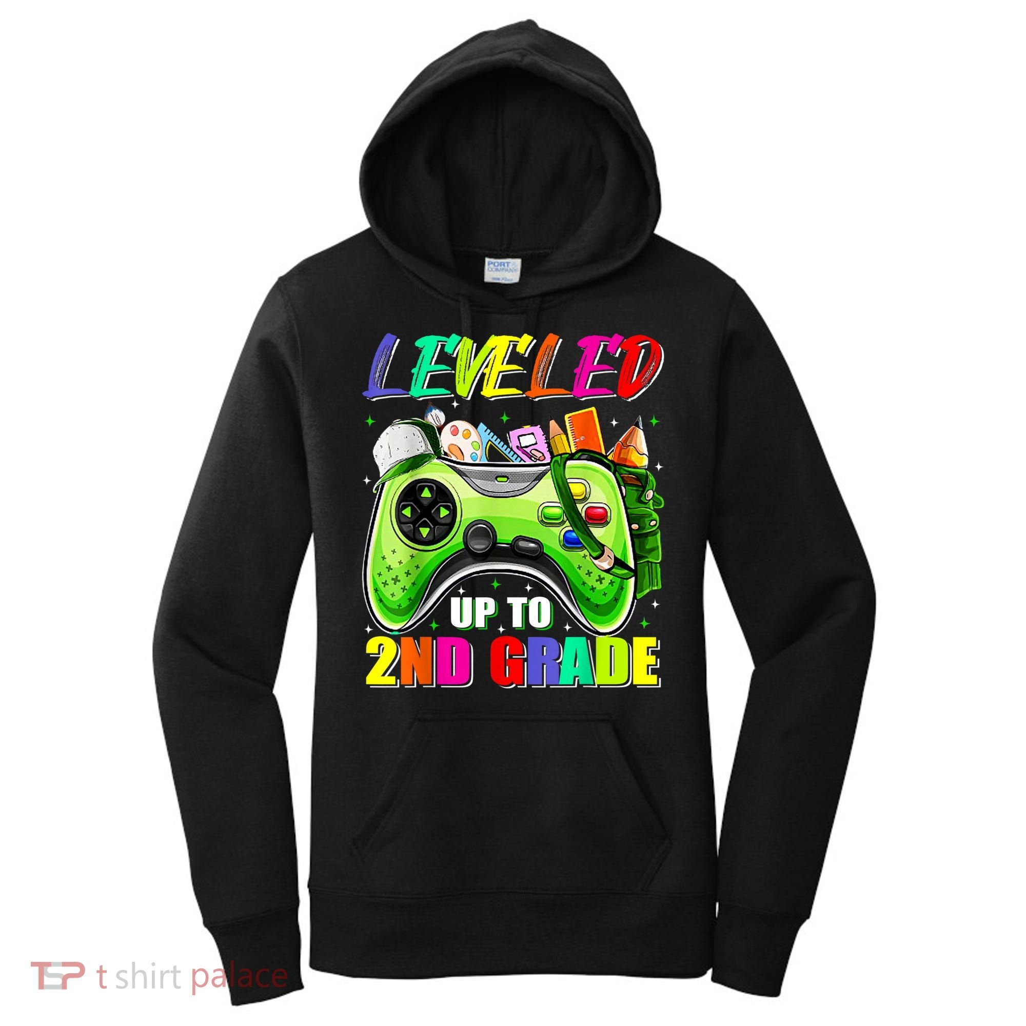 Leveled Up To 2nd Grade Gamer Back To School First Day Boys Women's Hoodie