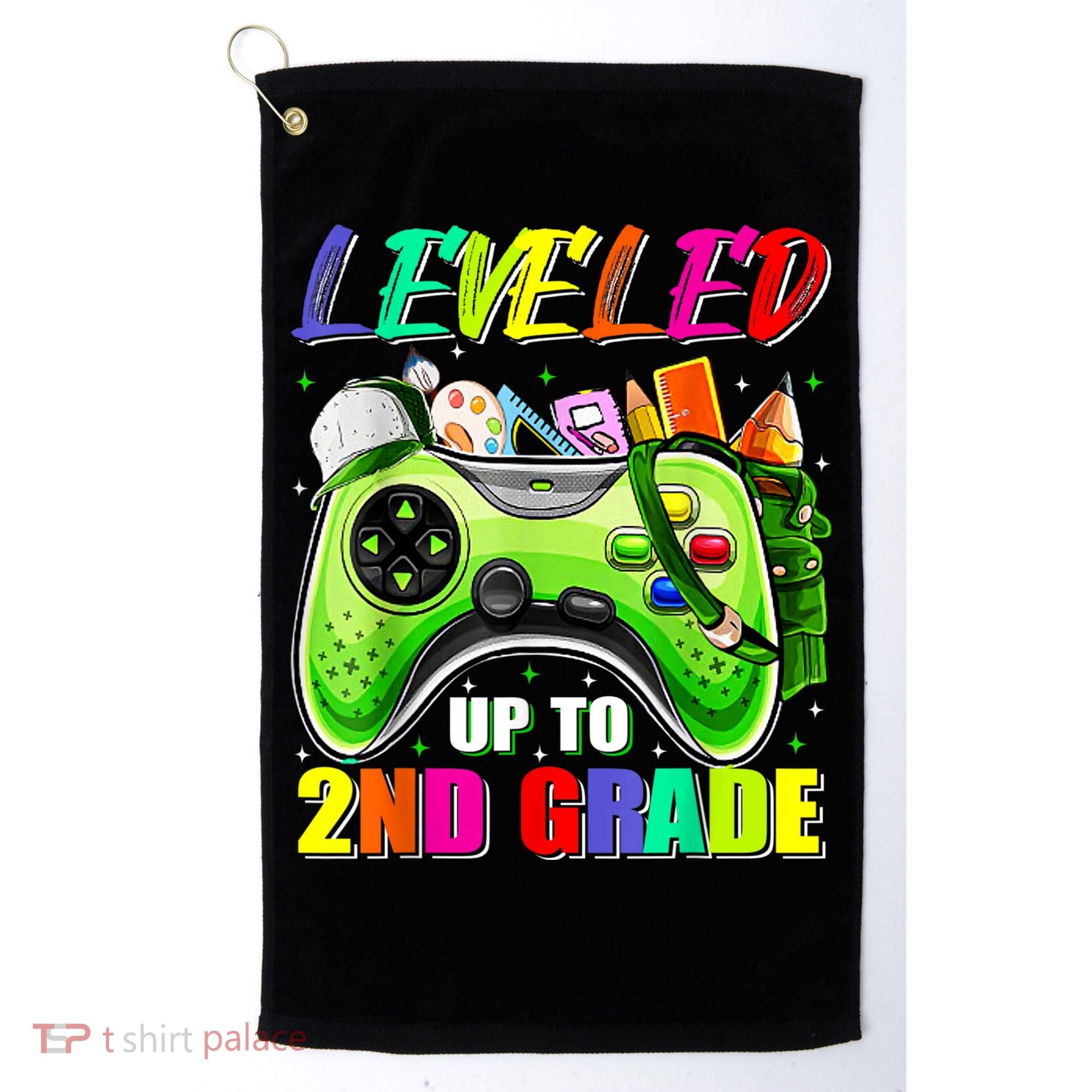 Leveled Up To 2nd Grade Gamer Back To School First Day Boys Golf Towel