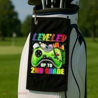 Leveled Up To 2nd Grade Gamer Back To School First Day Boys Golf Towel thumb 2