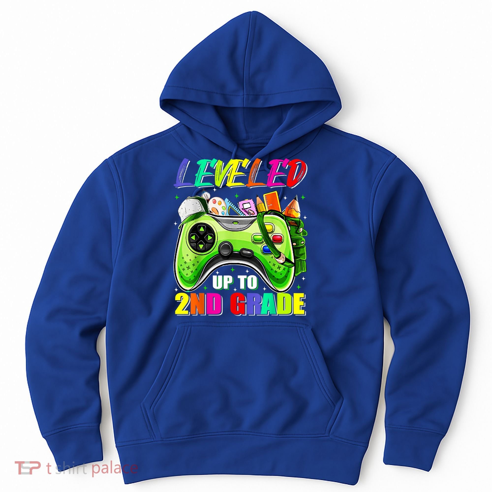 Leveled Up To 2nd Grade Gamer Back To School First Day Boys Hoodie